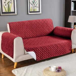 MEHROON__ULTRASONIC  QUILTED  SOFA  PROTECTER