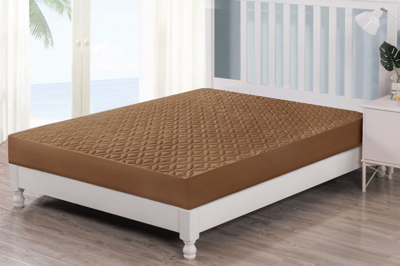 Ultrasonic Waterproof Mattress Protector_IN_DARK BROWN