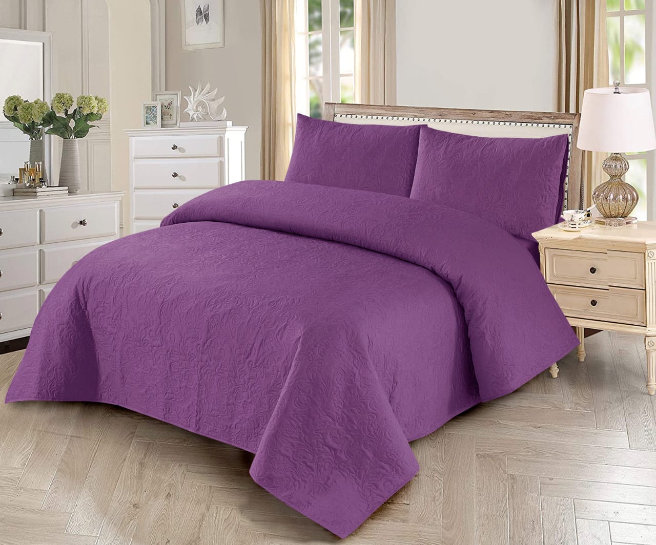 LUXURY BEDSPREAD_AND_PILLOW_in_LAVENDER