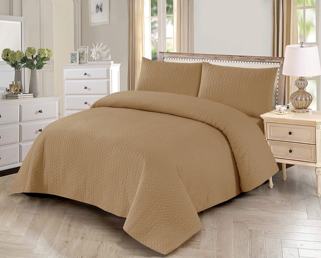 LUXURY BEDSPREAD_AND_PILLOW_in_MUSTARD