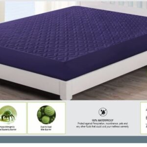Ultrasonic Waterproof Mattress Protector_IN_NAVY BLUE