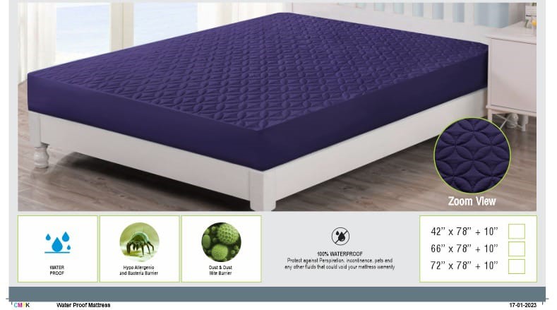 Ultrasonic Waterproof Mattress Protector_IN_NAVY BLUE