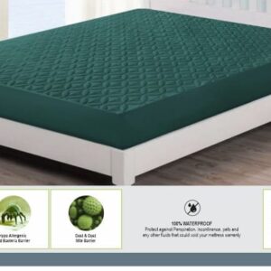 Ultrasonic Waterproof Mattress Protector_IN_DARK GREEN